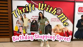 spending my birthday money at the THRIFT STORE! + thrift try on haul