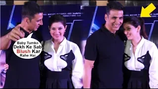 Akshay Kumar  With Twinkle Khanna In Front Of Media At Blank Movie Screening