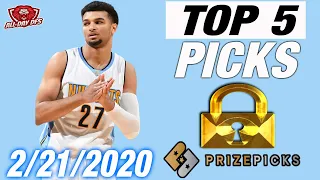PrizePicks NBA DFS 2/21/2021 | TOP 5 PICKS