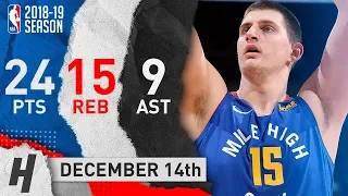 Nikola Jokic Full Highlights Nuggets vs Thunder 2018.12.14 - 24 Pts, 15 Reb, 9 Assists!