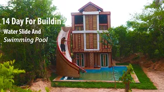 How To Build The Most Amazing Build Water Slide To Swimming Pool On Three Story Villa House