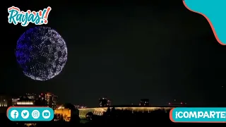 Espectáculo de drones durante la ceremonia de inauguración de los Juegos Olímpicos de Tokio 2020