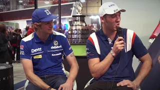 Peter Hickman and Ivan Lintin talk to Steve Plater at Motorcycle Live 2017