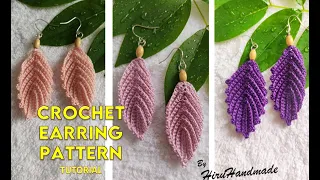 Wow! Look how beautiful this is! | Beautiful Crochet Leaf Earring Pattern Tutorial | DIY Jewelry