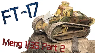 French FT-17  - Part 2 Painting/Weathering - Meng 1/35 Tank Model Build