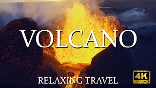 Lava & Volcano in 4K - Relaxing Film With Calming Piano Music