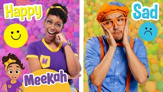 Sad Blippi Vs Happy Meekah | Learn Emotions and Feelings | Educational Videos for Kids