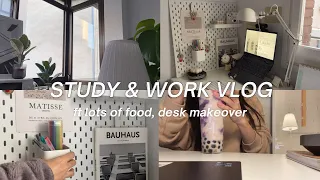 Study & work vlog ft. lots of food | desk makeover, eating Indian food again, 1 min skincare routine