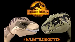 T rex vs Giganotosaurus | Jurassic World Dominion Final Battle Recreation (LEGO)