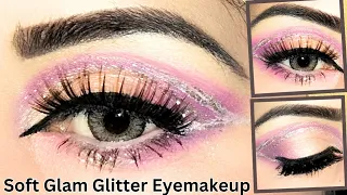 Soft Glam Glitter Walima eye makeup tutorial step by step | Glamorous look bridal eyes makeup #viral