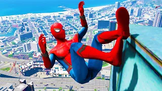 Spiderman Gameplay - GTA 5 ( Spider-Man Funny Moments & Jump, Ragdoll )