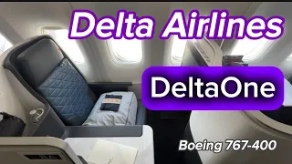 Delta Airlines DeltaOne Venice VCE to Atlanta ATL Business Class Lie Flat Seat Boeing 767-400