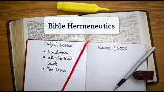 Hermeneutics Class - Lesson 1 (January 4, 2023)