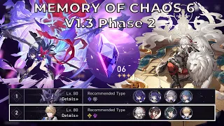 Memory of Chaos 6 (MOC 6) v1.3 Phase 2 | E0 Seele & E0 Jing Yuan - Honkai Star Rail
