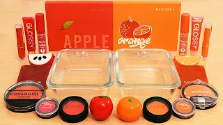 Red Apple vs Orange - Mixing Makeup Eyeshadow Into Slime ASMR