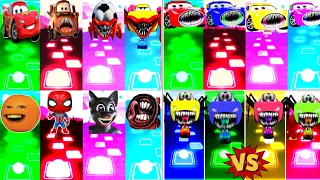 Lightning McQueen 🆚 McQueen Eater 🆚 Annoying Orange 🆚 Funko Pop Marvel Tiles Hop Edm Rush