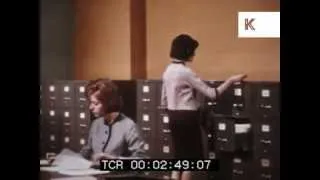 1960s glamorous secretaries filing, office work before computers