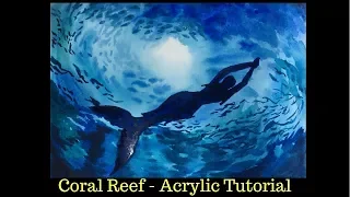 Mermaid Silhouette - Easy watercolor painting tutorial for “Mermay 2019”