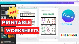 How to Make FREE Printable Worksheets Using CANVA / Preschool Math Edition