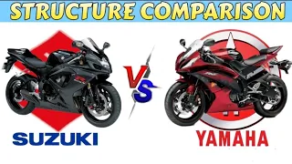 2011 Suzuki  Gsx - r 600 Vs Yamaha Yzf R6 Structure Comparison
