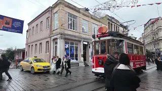 🚶‍♂️ Istanbul Winter Walk | Karaköy  to Taksim Istiklal Street | February Cloudy Day 🌨️