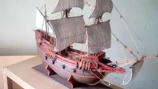 cara membuat miniatur kapal dari stik es krim || Galleon mayflower