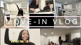 MOVE-IN VLOG| first apartment + luxury apartment tour + unpack with me