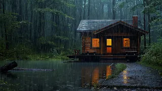 Immerse Yourself In The Natural Heavy Rain In The Forest | Relaxing Sounds For Sleeping & Studying