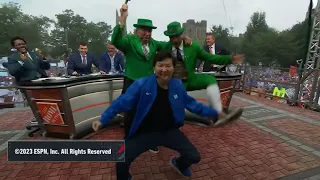 Coach is picking Notre Dame and Ken Jeong wasn't having it 🤣 | College GameDay