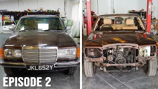 1983 Mercedes Benz W123 280CE Restoration | Part 2 | Stripping Parts