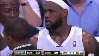 Celtics vs Heat 2011- O'Neal undercuts Lebron James