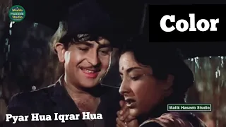 Pyar Hua Ikrar Hua | Color | Raj Kapoor , Nargis | Manna Dey, Lata Mangeshkar | Shree 420 (1955)