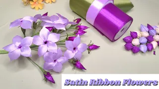 DIY| How To Make satin Ribbon Flower | flower Bouquet #satinribbonflowers