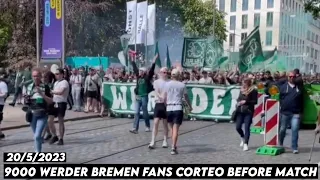 9000 WERDER BREMEN FANS CORTEO BEFORE MATCH || Werder Bremen vs FC Koln 20/5/2023