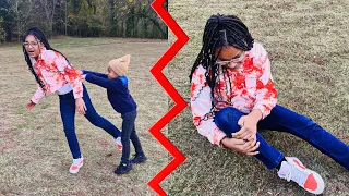 MEAN BROTHER BREAKS SISTER LEG!!!!! HE INSTANTLY REGRETS IT!