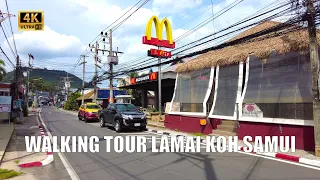 4K Koh Samui Lamai Walking street - Virtual walking tour | Streets of Thailand 2021