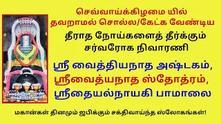 தீராத நோய்களை தீர்க்கும் ஸ்ரீவைத்தியநாத அஷ்டகம் வைத்யநாதஸ்தோத்ரம் தையல்நாயகிபாமாலை Vaidyanatashtakam