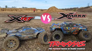 Traxxas XRT Vs XMaxx Vs Arrma Outcast EXB Bashing Racing and Breakage 🚀💪👑 #Traxxas #XRT