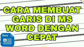 Cara Membuat Garis Kop Surat Otomatis di Word