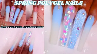 SPRING POLYGEL NAIL TUTORIAL | EASY ENCAPSULATED GLITTER BUTTERFLIES | HOW TO OMBRE