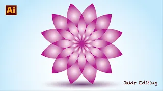 how to make a flower design in illustrator cc | illustrator flower design tutorial | Jakir Editing