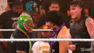 Rey Mysterio confronts Rhea Ripley and Dominik - WWE NXT 8/8/2023