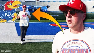 SNEAKING ONTO D1 COLLEGE FOOTBALL FIELD! | Kleschka Vlogs