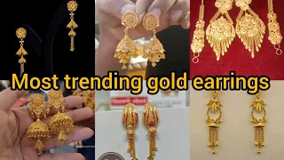 beautiful gold earrings for girls||attractive earring designs for girls||most trendy gold earrings