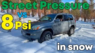 Ultra Low Psi in Snow! [Street Pressure VS 8 Psi] A GX470 Story