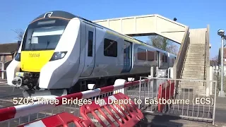 Class 700 at Hampden Park Level Crossing, Eastbourne