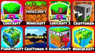 СБОРКА ИГР: Minecraft PE, Craftsman, Lokicraft, PlanetCraft, RealmCraft, Lokicraft 3, Craftsman 4