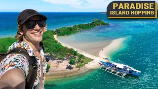 PHILIPPINES PARADISE ISLAND HOPPING - Exploring Bay of BOATS & White Sandbar AMAZING Reef Blue Water