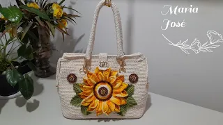 Bolsa de crochê girassol Maria Jose