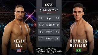 Kevin Lee vs Charles Oliveira Fight Simulation